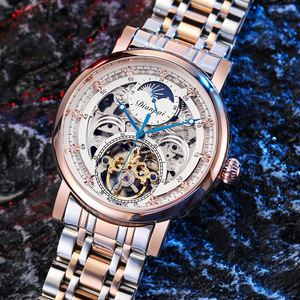 <span class=keywords><strong>Orologio</strong></span> <span class=keywords><strong>da</strong></span> <span class=keywords><strong>Polso</strong></span> Meccanico Automatico Classico Luminoso in Acciaio Inossidabile con Quadrante a Lancette e Design Traforato per Uomo - Product Image 2