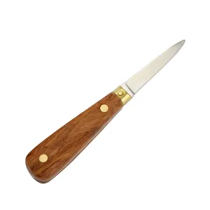 high quality Stainless steel handmade shucking Oyster Knife with wood handle and laser blade for open