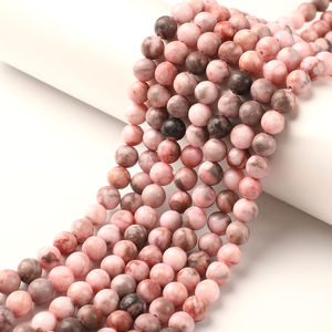 Cuentas redondas de piedra de cebra Rosa Natural a precio de fábrica, cuentas sueltas de 4/6/8/10mm para DIY pulsera, collar, fabricación de joyas - Product Image 1