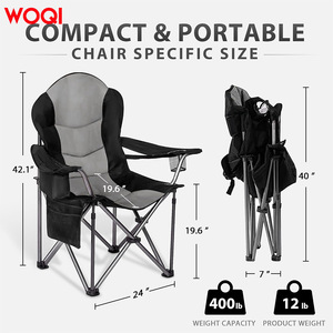 Silla Plegable para Exteriores Woqi, Verde Oliva, Tela Oxford, Marco de Aluminio, Almacenamiento para Bolsa de Hielo, Uso en Jardín, Camping y Playa - Product Image 5