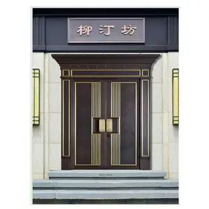 Factory directly selling large double steel outside security entry door interior modern