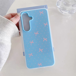 Funda Protectora para Teléfono Móvil Samsung Galaxy S23 S24 S25 S26 Ultra A17 A07 <span class=keywords><strong>A55</strong></span>, Diseño 2 en 1 con Estampado de Lazo y Puntos Ondulados, Material PP - Product Image 1