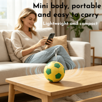 Mini Altavoz Portátil Inalámbrico con Luces RGB Activas para Exteriores, Diseño de Balón de Fútbol, Subwoofer 3D Estéreo, DC 5.3, Micrófono, 0-5W