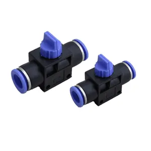 Pneumatic Shut Off Manual Hand Valves Types Stop Fitting HVFF 8MM Plastic Air Hose Tube Fittings