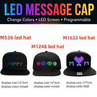 Gorra LED con Luz de Color RGB, Pantalla LED Multilingüe, Gorra de Béisbol con Mensaje Desplazable, Panel de Visualización Luminoso, Gorra LED Intermitente
