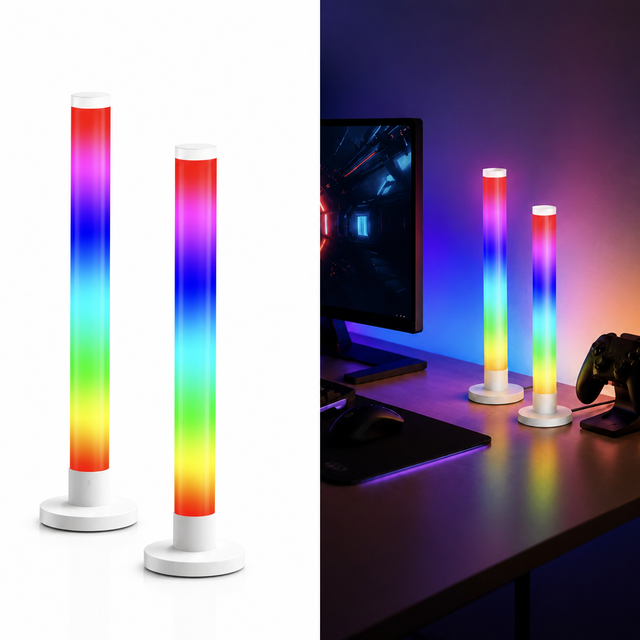 RGBIC Gaming Light Bars Music Sync LED Ambient Light Bar with App Voice Control for PC Gaming Desk Setup