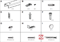 Tengyu Kit de quincaillerie économique pour porte de placard pliante Système de porte pliante en gros