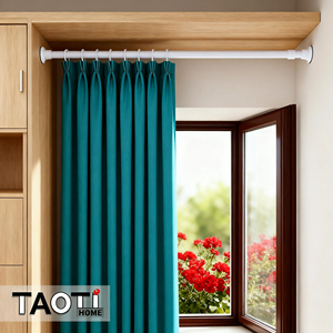 Poteau de rideau de douche télescopique en <span class=keywords><strong>baie</strong></span> vitrée <span class=keywords><strong>sans</strong></span> perceuse tige réglable matériau Durable et facile à utiliser prix bas pour rideaux de salle de bain - Product Image 2