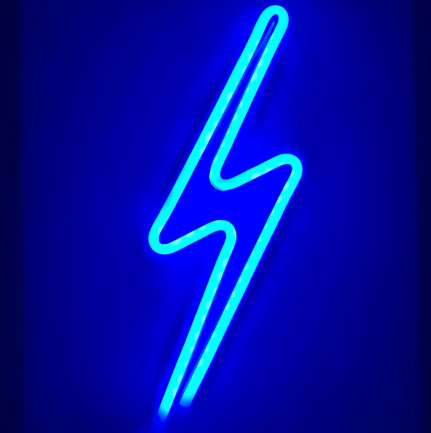 LED Very Bright Neon Sign Board Electronic Lightning Bolt with USB Plug for Home Decor-for Bedroom Wall Decor