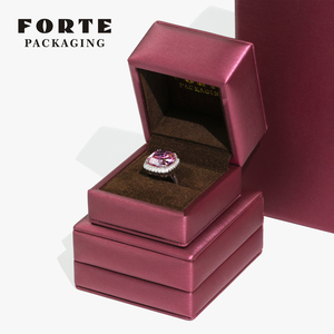 FORTE Custom Logo Engagement Wedding <b>Earring</b> Packaging Leather Jewellery Packaging Luxury Ring <b>Boxes</b> - Product Image 4