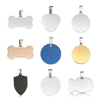 Benutzer definierte Edelstahl Metall Blank Adresse Halskette Hunde pfote Tag Aluminium Halsband Sublimation Qr Code Halsketten Hund Name Id Tag