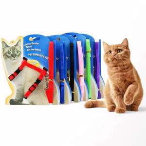 調整可能なナイロンペットハーネスベルトシンプルファッションスタイルストライプ猫襟リーシュかわいい子猫犬製品 - Product Image 2