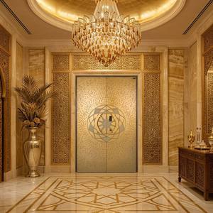 Porte d'entrée de luxe en aluminium massif, style victorien, à double battant, étanche et pare-balles, avec panneau texturé coquille de nacre, couleur <span class=keywords><strong>champagne</strong></span> - Product Image 6