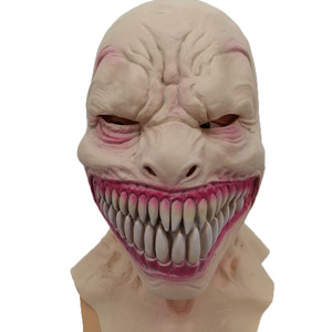 Máscara de Payaso Asesino de Terror para Cosplay, Monstruo Espeluznante con Boca Grande y Dientes, Látex con Serigrafía de <span class=keywords><strong>1</strong></span> Color, para Fiesta de Halloween - Product Image 4