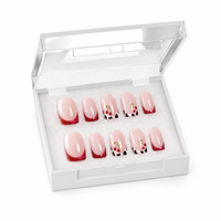 Ongles à presser Y2K Cherry avec paillettes, style French Manucure, faits à la main, qualité supérieure, en promotion, vente en gros
