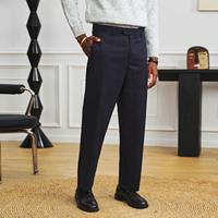 LARSUR Pantalon de costume d'affaires décontracté sans plis personnalisé d'usine Gurkha Naples Pantalon de costume chino plissé de style italien