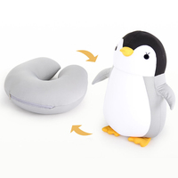 Nouvelle arrivée dessin animé pingouin poupée en forme de U oreiller tricoté Anti-apnée amovible avion hôtel Camping mémoire Massage refroidissement