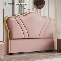 Nouvelle Arrivée Tête de Lit Rembourrée Design Pétale, Dossier Autoportant, Style Minimaliste Moderne, Cadre en Bois Massif, Tissu Technique