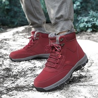 Chaussures basses en PU populaires pour couple, fabriquées directement par le fabricant, doublure polaire, bottes de neige épaisses et imperméables pour l'hiver