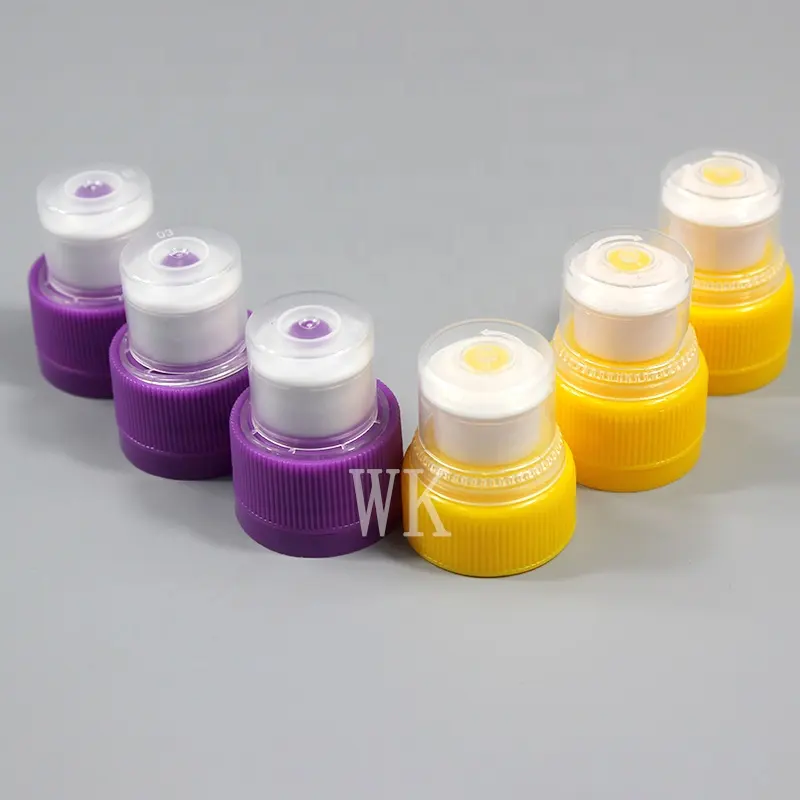 28mm 38mm PP plastic screw sport water bottle push pull cover cap Drawing cover