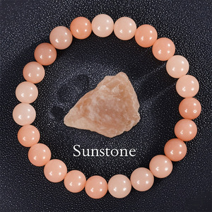 Cuentas Unisex de moda de 8mm, piedra solar de apatita, cuerda elástica, pulsera de la suerte, piedras semipreciosas naturales, cristal de ágata - Product Image 4