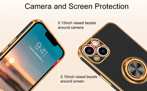 Nouvelle mode 360 °   Coque de té<span class=keywords><strong>l</strong></span>éphone portable anti-chute en TPU souple électroplaqué avec anneau rotatif et support pour <span class=keywords><strong>iPhone</strong></span> 16 Pro Max - Product Image 4