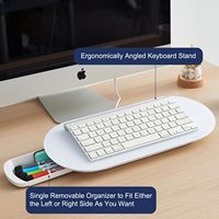Support de clavier d'ordinateur de bureau en verre LED Tableau blanc Calculatrice Tableau blanc Vendeur de bureau