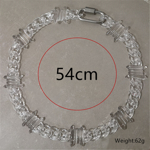 Nuovo arrivo Punk in metallo catenina catenina di sicurezza gioielli in acrilico esagerato collana a catena spessa regalo per le donne - Product Image 6