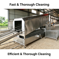 Machine de lavage entièrement automatisée pour caisses de transport de volailles, équipement de lavage de paniers de poulailler pour ligne d'abattage complète