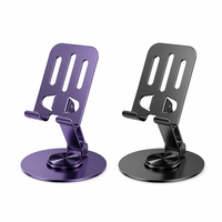 Support de téléphone robuste en alliage de zinc à rotation 360°, support de tablette réglable pour bureau, diffusion en direct, entreprise, vente en gros OEM
