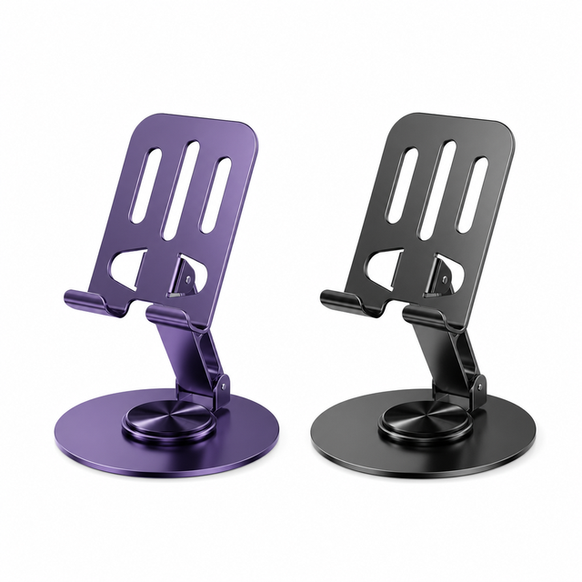 Heavy Duty 360 Rotation Zinc Alloy Phone Holder Desktop Adjustable Tablet Stand for Office Live Stream Business Bulk OEM