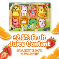 Bonbons guimauves 3D animaux de dessin animé 100g, boîte multicolore, cadeau de fête en vrac, certifié Halal BRC, personnalisable OEM
