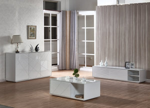 <span class=keywords><strong>Table</strong></span> de thé ronde en bois, meuble à café moderne, brillant, carré, haut, Mdf, laque centrale, grands modèles européens - Product Image 2