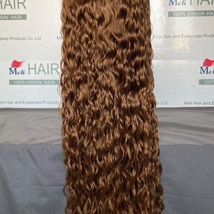 Transparente para Pelucas de Cabello Humano 100% Natural, Ondulado, Encaje Ultrafino, Nudos Pequeños, Rubio Miel, Personalizable - Product Image 4