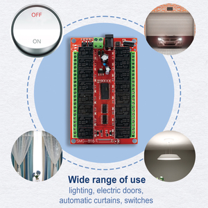Contrôleur de relais sans fil 433 MHz 16 canaux DC 12V/24V Récepteur + 16 boutons <span class=keywords><strong>émetteur</strong></span>s pour l'éclairage intelligent de la maison, le contrôle du moteur de portail - Product Image 5