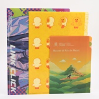 Porte-documents personnalisé A4/A5 en PP durable, couleurs personnalisées, impression UV, avec intercalaires à languettes, motifs mignons de dessins animés/anime
