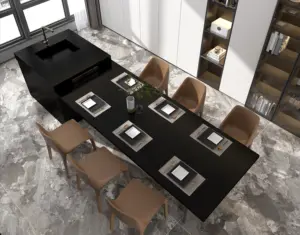 Mesa de quartzo para restaurante, mesa de quartzo para bancada de bar de jantar, bancada de superfície sólida de fábrica
