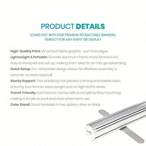 Banner de Boda Retráctil, 2 Soportes para Banner, Exhibidores Enrollables, Soporte para Baby Shower, Banner Enrollable, Letrero de Bienvenida para Boda - Product Image 3