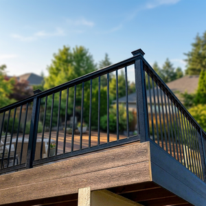 Balustrades de balcon en aluminium, montage sur terrasse, design contemporain, résistantes à la rouille, pour usage extérieur - Product Image 1