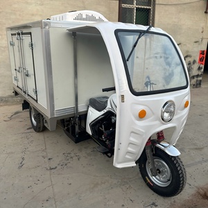 Triciclo Refrigerado Motorizado de Cabina Cerrada, Tres <span class=keywords><strong>Ruedas</strong></span>, Impulsado por Gasolina, Sistema de Refrigeración de Más de 1000W, Carrito de Venta Ambulante de Helados - Product Image 2
