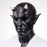 Masque de Mégisphélès pour cosplay, masque de démon d'horreur avec cornes, casque en latex de tueur du diable, accessoires de costume pour mascarade, carnaval, fête d'Halloween
