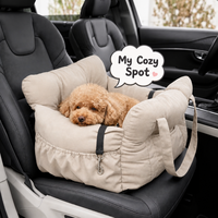 Siège rehausseur pour chien en lin, personnalisé, avec double sangle de sécurité, imperméable, respirant, écologique, résistant aux rayures, à large vue, pour voiture et lit