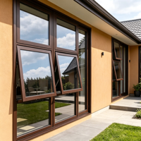 Fenêtres à battants en aluminium haute performance, résistantes au vent, double vitrage, pour bâtiments de grande hauteur