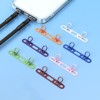 Longe de téléphone ultra-mince en acier inoxydable avec double boucle Connecteur anti-perte durable Autocollant arrière en métal Sangles de téléphone portable