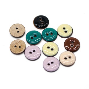 Shinein Flatback DIY Round Natural Sewing Craft <strong>Coconut</strong> <strong>Button</strong> Colorful Paint 2 Hole Enamel <strong>Coconut</strong> <strong>Button</strong> - Product Image 1