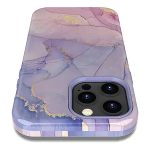 适用于装甲防震电脑硅彩色花朵图案大理石外壳，适用于iPhone 15 12 14 13 Pro MAX