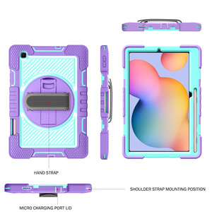 Kickstand Silicon PC Hybrid Cover Case Correa de hombro Shell Case para <span class=keywords><strong>Samsung</strong></span> Tab <span class=keywords><strong>S6</strong></span> <span class=keywords><strong>Lite</strong></span> 10,4 "2024/2022/2020 - Product Image 2