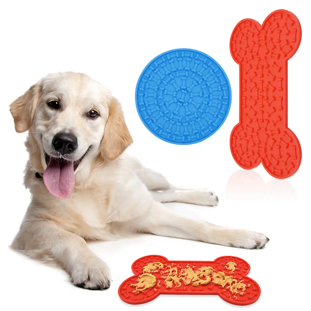 BHD — petit tapis à lèvres rond pour animaux de compagnie, outil en Silicone pour réduire l'anxiété, pour la douche, calmant, nourrissons, pour chiens