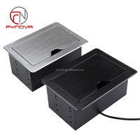Universal Type C Flip Power Strip Câble noir Cubby Box Quatre œillets Lan Conférence Socket 16A/10A Courant nominal US Plug