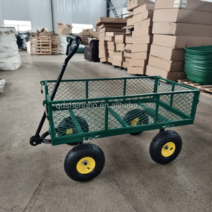 Chariot utilitaire robuste à 4 roues en acier à mailles <span class=keywords><strong>pour</strong></span> <span class=keywords><strong>jardin</strong></span>, chariot à <span class=keywords><strong>outils</strong></span> OEM - Product Image 2
